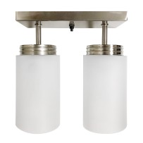 Nickel / Black 9inch 12V LED White Arcylic Shade Ceiling Light With Switch