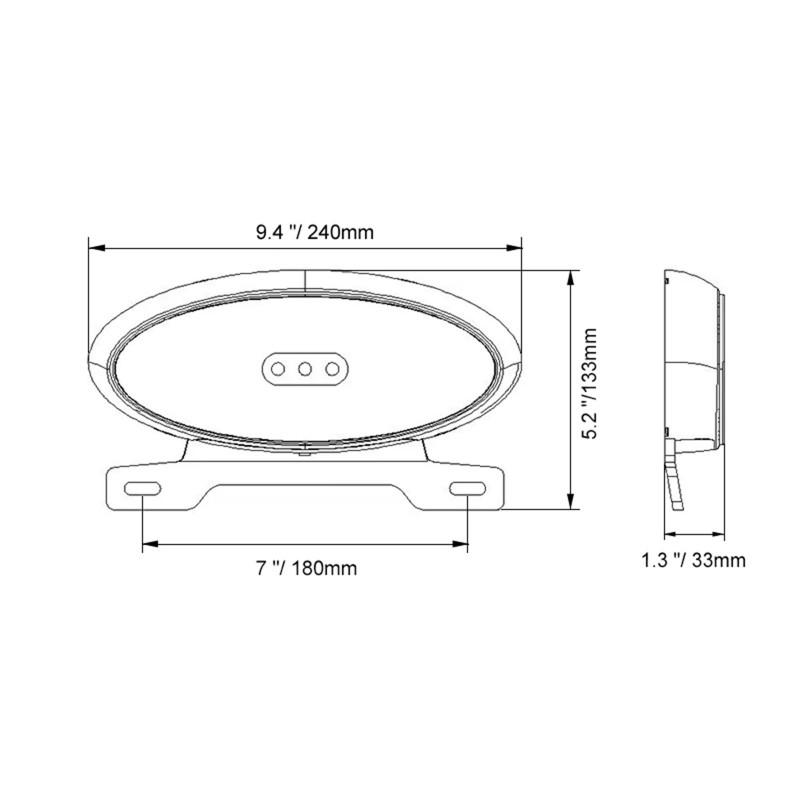 12V LED FB Oval Tail Light Tail Light Combo License Plate Light