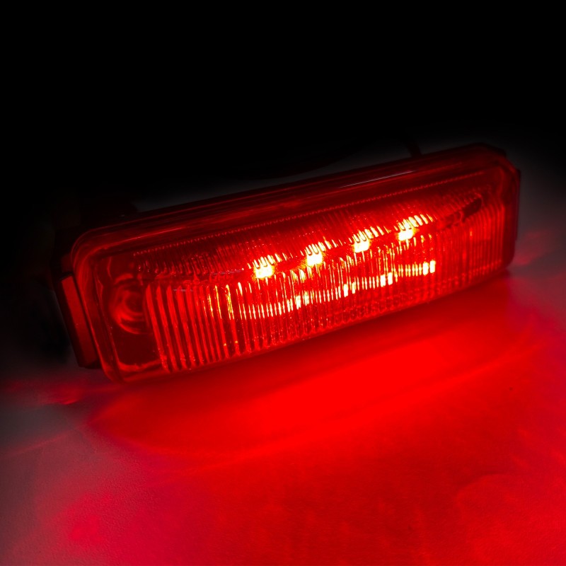12V Square LED Tail Light Clearance Indicator Lamp Red / Amber Lighting