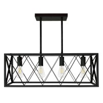 LED Large Rectangular Four-Bulb Dinette Light For Indoor Decoration