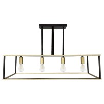 18.8"/ 24.2" LED Cubic Frame Pendant Light with Replace Bulbs