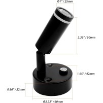 12V LED Reading Light Black with USB Charger