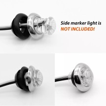 3/4" Round Chrome Trim Ring Bezel For 3/4" LED Side Marker Lights Clearance Lights