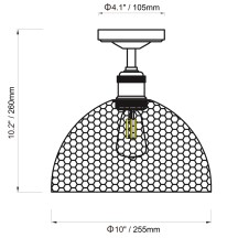 10inch 12 Volt LED Dinette Ceiling Light with Cage Shade Replaceable LED Bulb