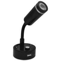 12V Flexible Reading Light, with USB Charger, Cool White and Blue