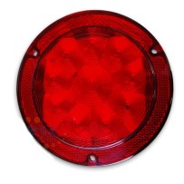 12V LED 5.4" Round Tail Light RV Bus Truck Work Vehicles Brake Stop Light Red
