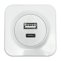 Wall Style Dual USB Portal USB Type A and C
