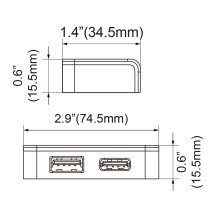 Desk Top Style Dual USB Port USB Type A and C