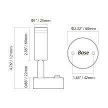 12V Swivel Reading Light, with USB Charger, Cool White and Blue